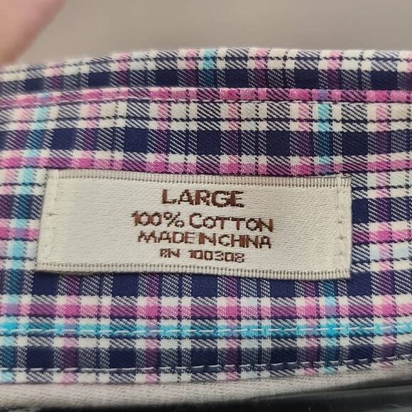 Peter Millar Crown Ease Lightweight Multicolor Plaid Button-Up Size L - Picture 5 of 5